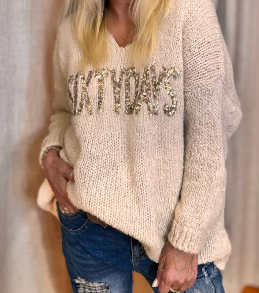 Sixty Days Knit Sweater,Beige