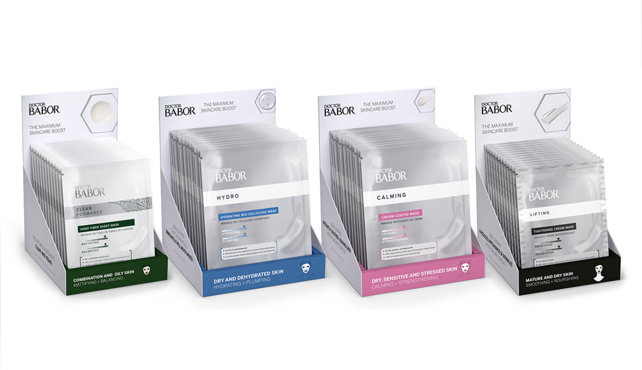 Dr. Babor Cream Coated Calming Sheetmask
Lindrende intensiv hudpleiemaske for tørr, sensitiv og stresset hud.