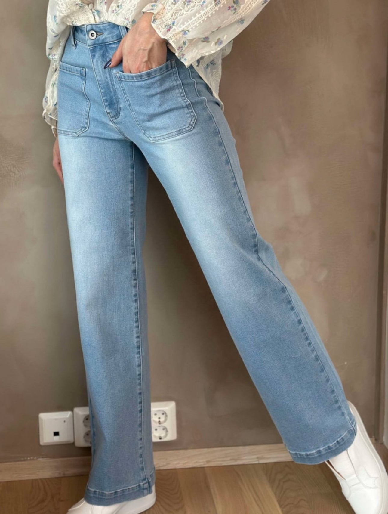 💖 PEPPER JEANS FLARE POCKET 👖Lys vask