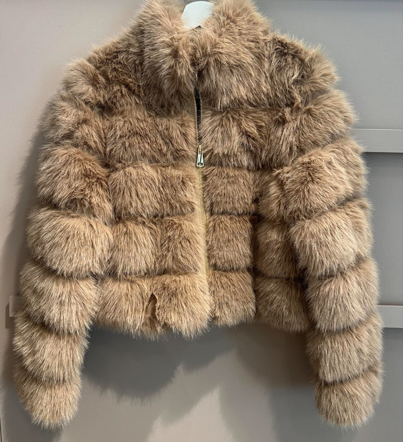 CAMEL LANGHÅRET FUSKEPELSJAKKE