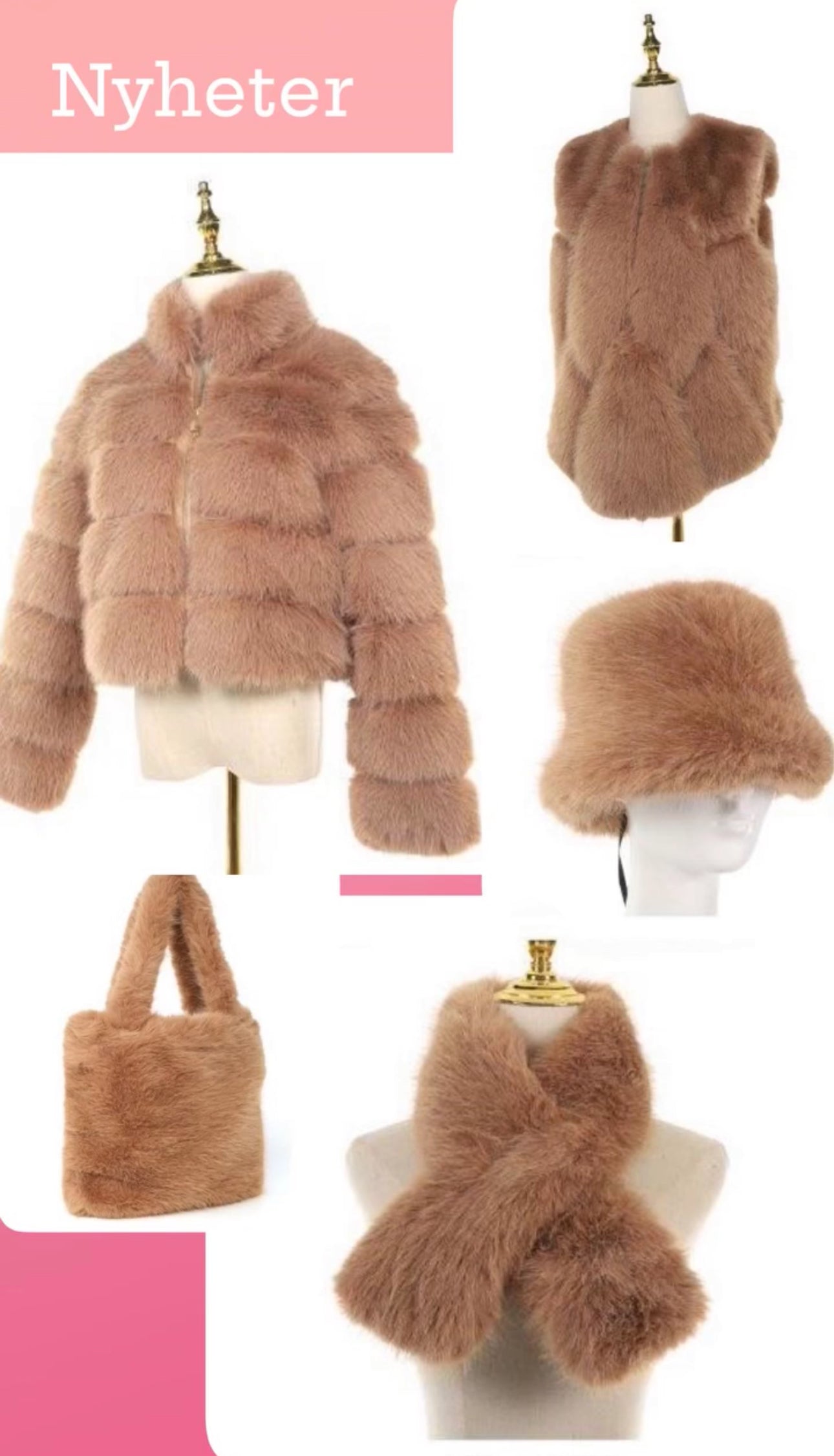 CAMEL LANGHÅRET FUSKEPELSJAKKE