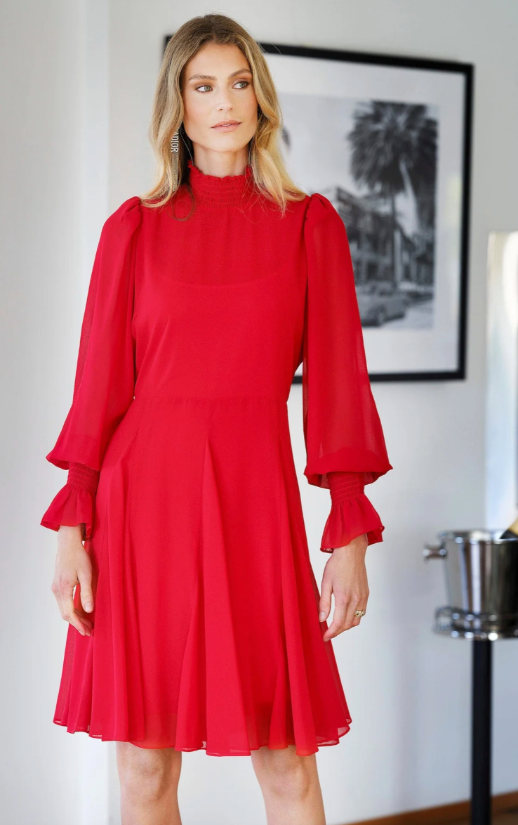EMILIA DRESS, RED